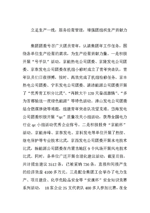 公司团委年终汇报小结