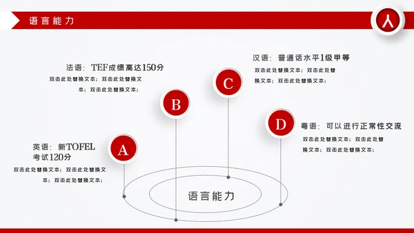 红色微立体岗位竞聘求职简历PPT