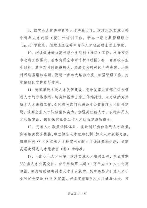 全市人才人事工作要点.docx