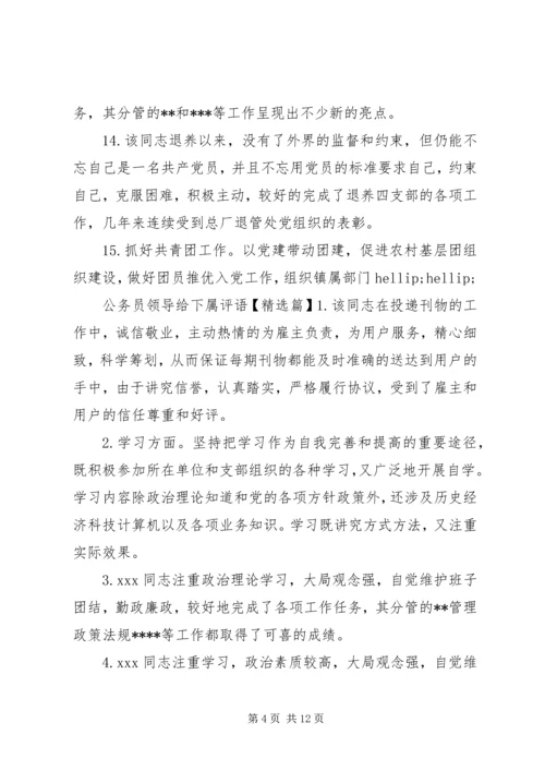 公务员领导给下属评语.docx