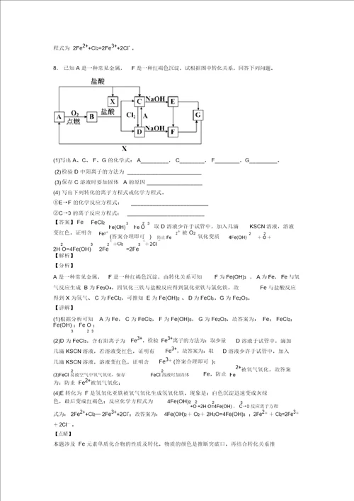 20202021高考化学知识点过关培优易错难题训练铁及其化合物及答案