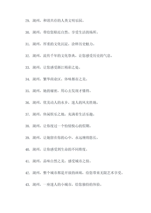湖州品牌形象宣传口号