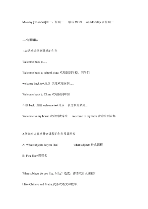 2023年苏教版四年级英语下知识点总结.docx