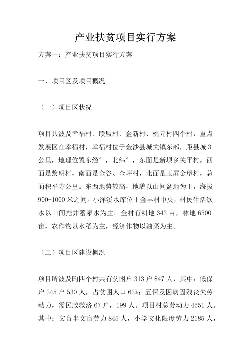 产业扶贫专项项目实施专题方案.docx