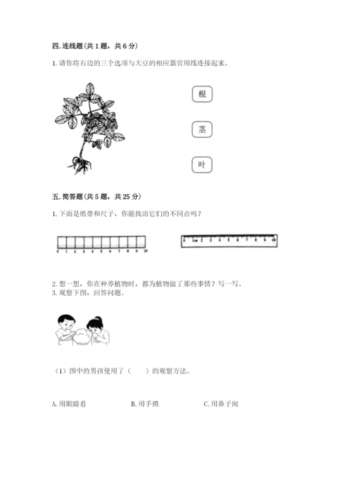 教科版一年级上册科学期末测试卷可打印.docx