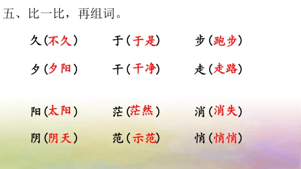 部编版二年级语文上册第七单元复习   课件