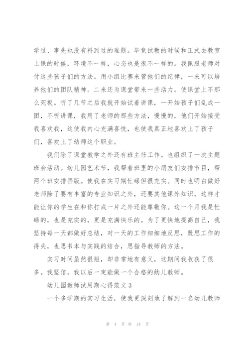 幼儿园教师试用期心得范文5篇.docx