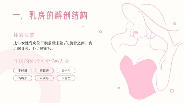 粉色插画简约商务乳房护理乳腺护理培训PPT模板