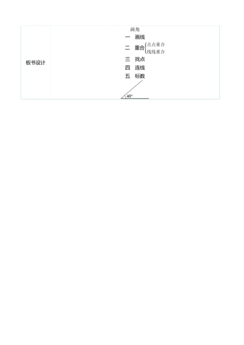 （大单元整体教学）3.4画角（表格式）教学设计 人教版 四年级上册数学