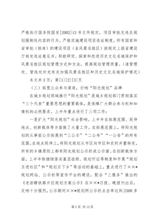 市规划局上半年工作总结汇报(1).docx