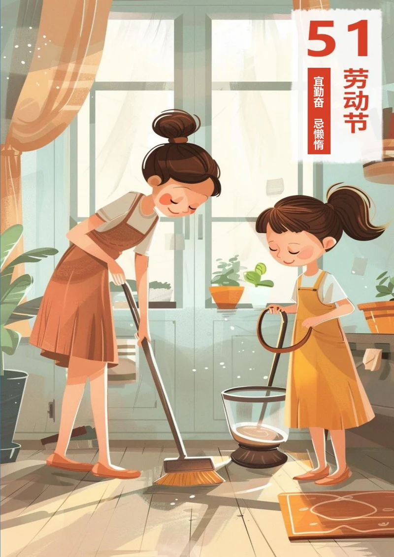 勤家务五一节节日海报