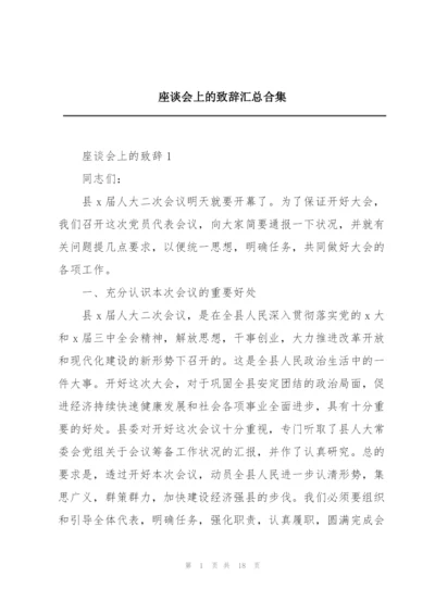 座谈会上的致辞汇总合集.docx