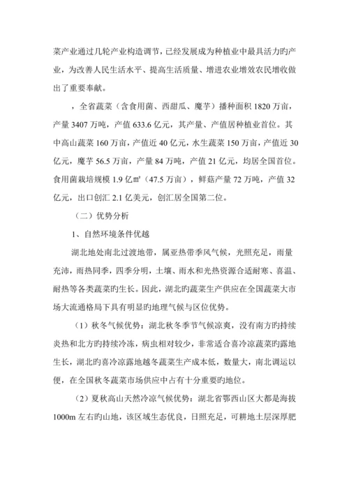 湖北省蔬菜产业十二五发展重点规划.docx