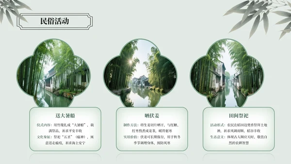 绿色中国风大暑节气介绍通用模板