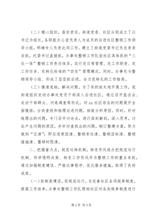 社区后进党组织整改报告.docx