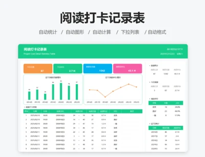 阅读打卡记录表