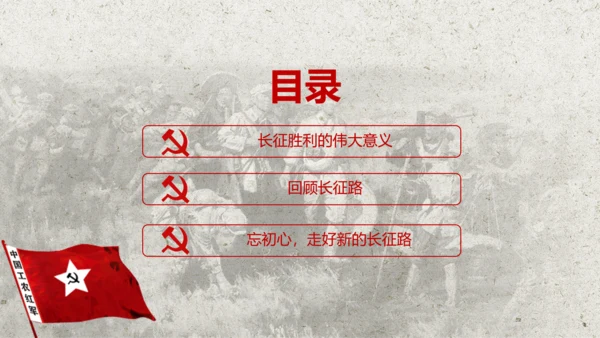 学习红军长征PPT模板80周年党课