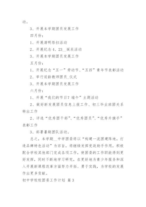 初中学校校团委工作计划.docx