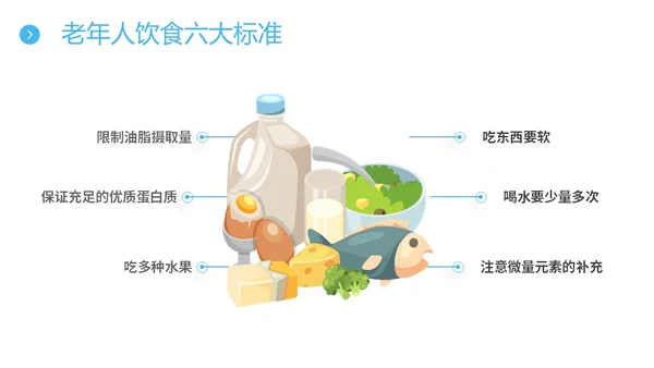 蓝色简约插画老年人护理培训主题PPT模板养老