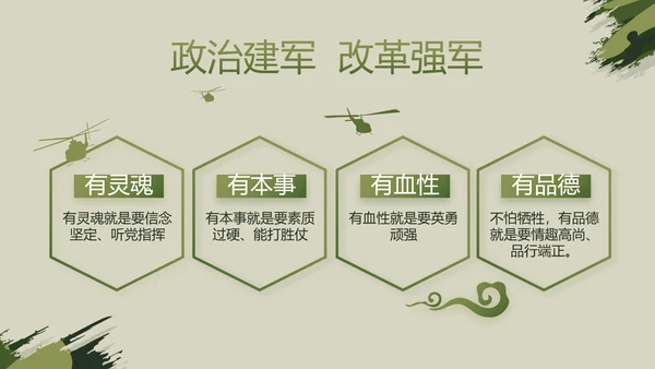 迷彩风八一军事部队工作总结汇报PPT
