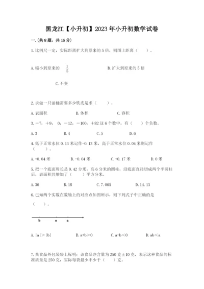 黑龙江【小升初】2023年小升初数学试卷及参考答案（实用）.docx