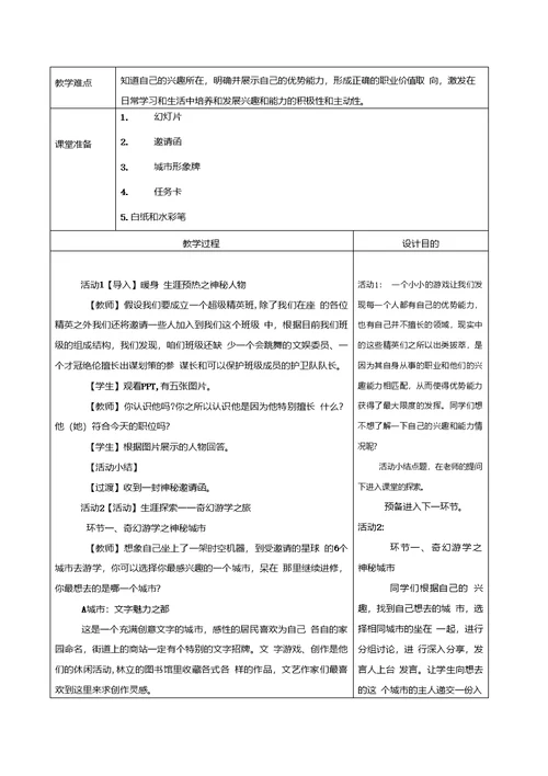 我的发展我做主教案高一心理健康通用版