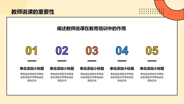橙色孟菲斯教师说课教学设计公开课PPT模板