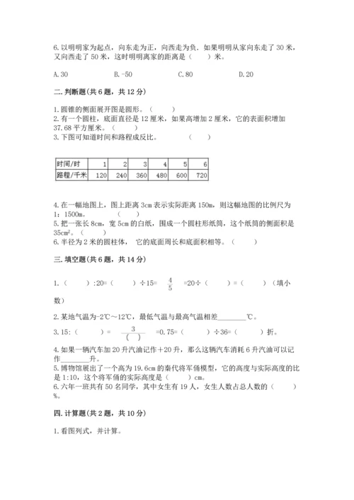 人教版六年级下册数学期末测试卷及答案【全优】.docx