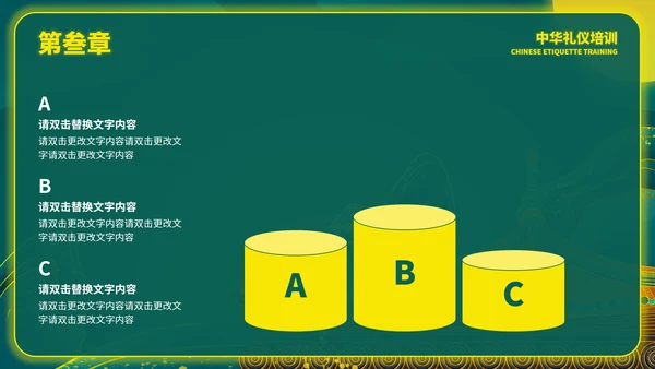 绿色中国风礼仪培训PPT模板