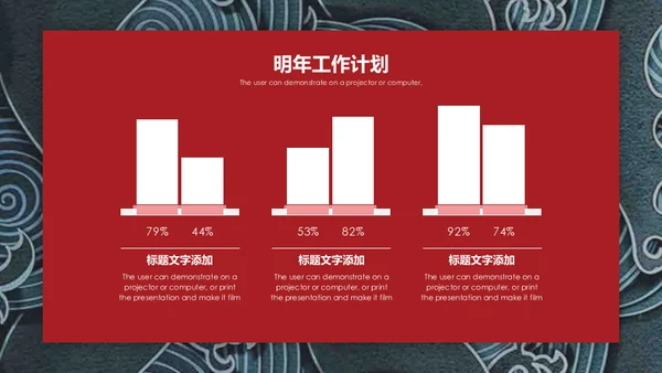 浮士绘巨浪纹理年度工作总结汇报通用PPT模板
