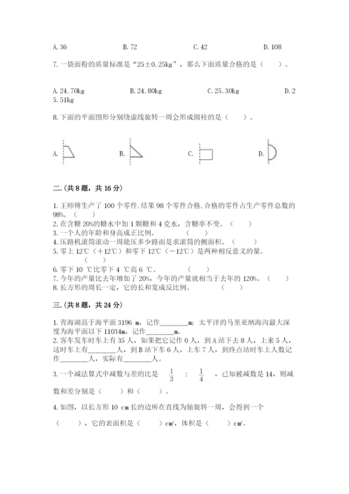 小学六年级数学毕业试题及参考答案【实用】.docx