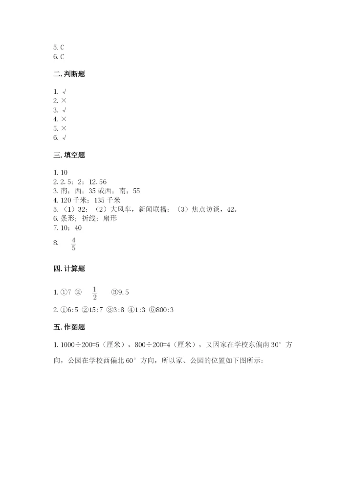 小学六年级数学上册期末考试卷【历年真题】.docx