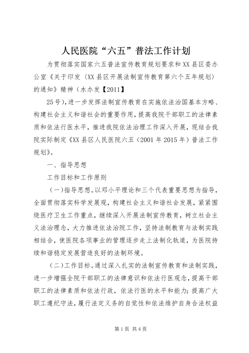 人民医院“六五”普法工作计划.docx