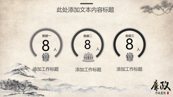 中国风党风廉政教育汇报党课ppt模板