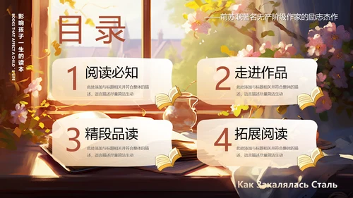 钢铁是怎样炼成的PPT模板