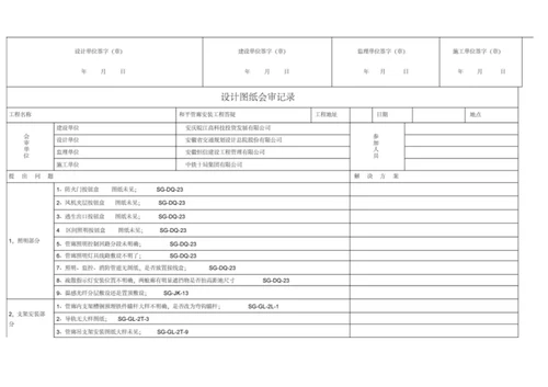 图纸会审会议纪要范本