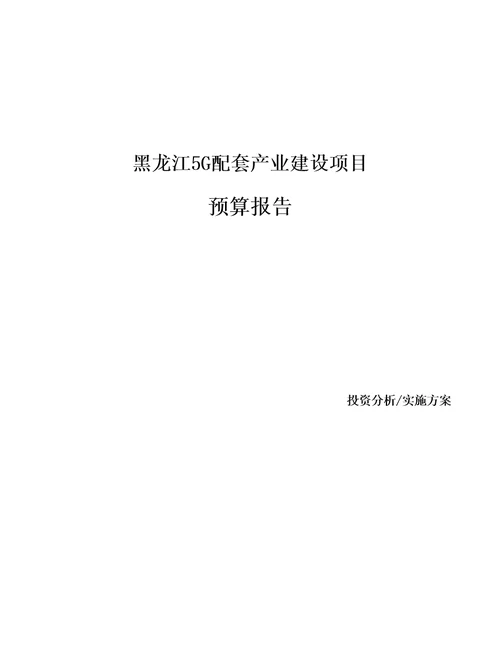 黑龙江5G配套产业建设项目预算报告