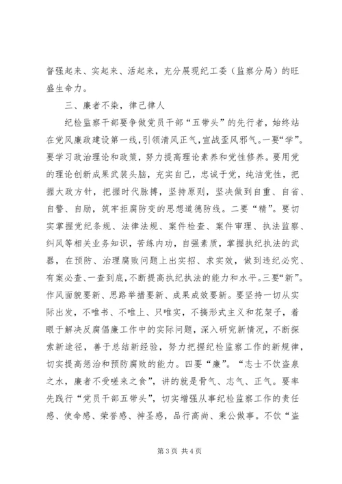 县委书记在监察分局成立仪式上的讲话.docx