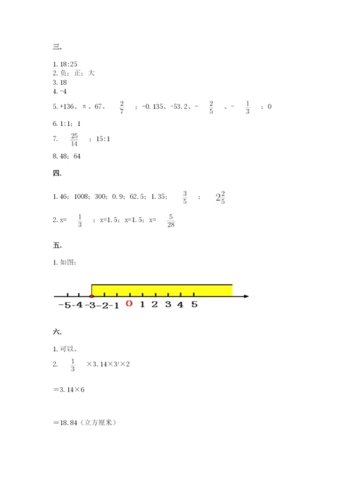 小学六年级下册数学摸底考试题含答案（综合题）.docx