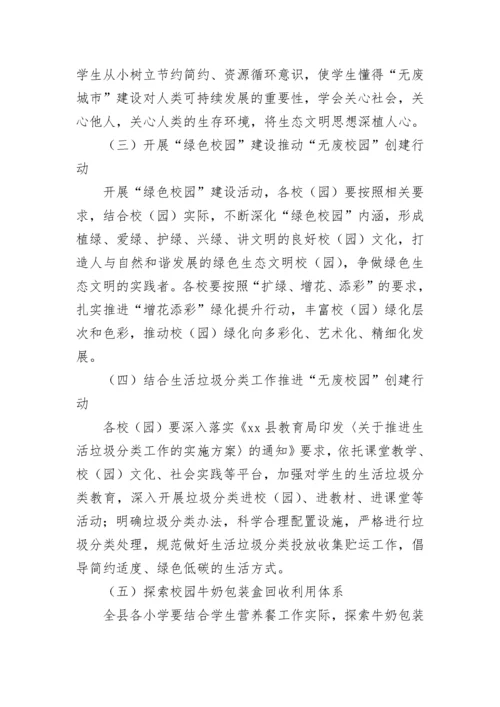 【工作方案】县2022－2023学年“无废校园”创建行动方案.docx