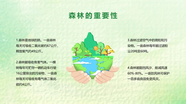 绿色卡通简约展板风世界森林日主题PPT模板