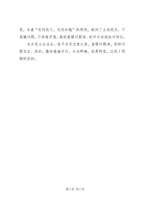 党组召开“不落实、不作为、不担当、不进取”问题专项整治专题民主生活会.docx