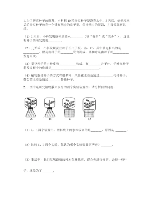 科学四年级下册第一单元植物的生长变化测试卷含答案（名师推荐）.docx