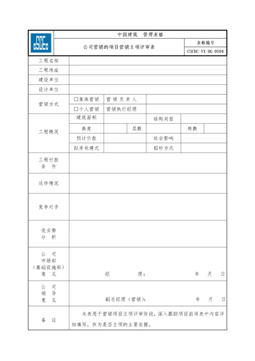 营销管理手册附件(表格).docx