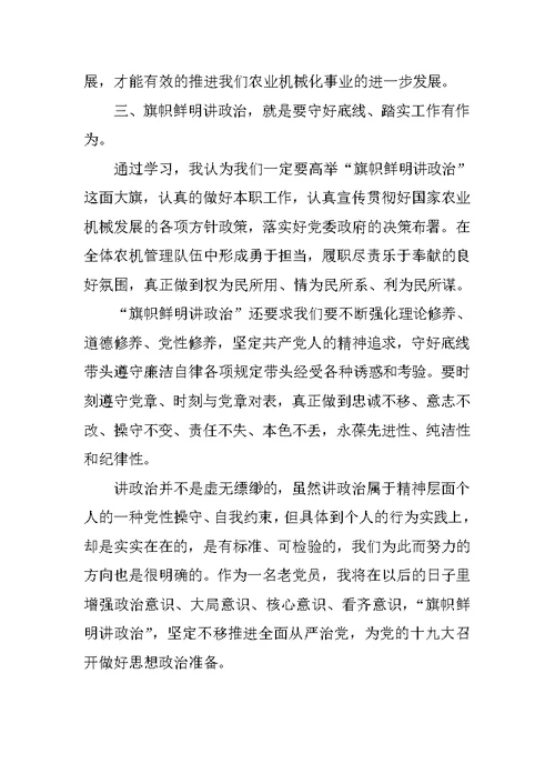 旗帜鲜明讲政治个人心得体会
