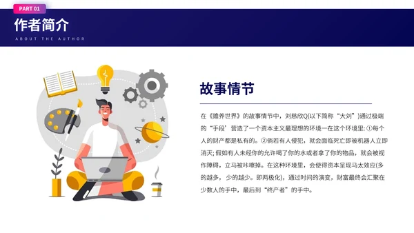 刘慈欣《赡养人类》科幻小说读书分享会PPT模板