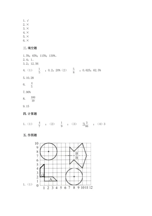 人教版六年级上册数学期末测试卷附答案【名师推荐】.docx