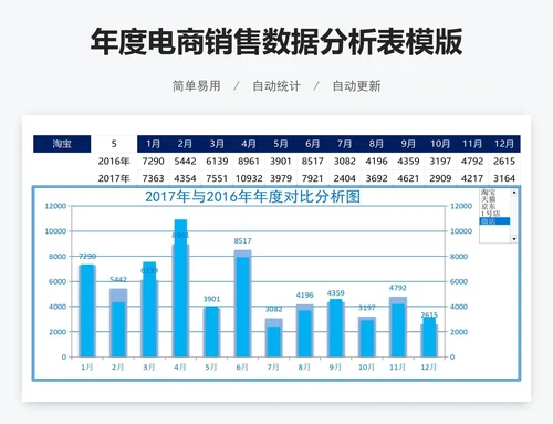 年度电商销售数据分析表模版