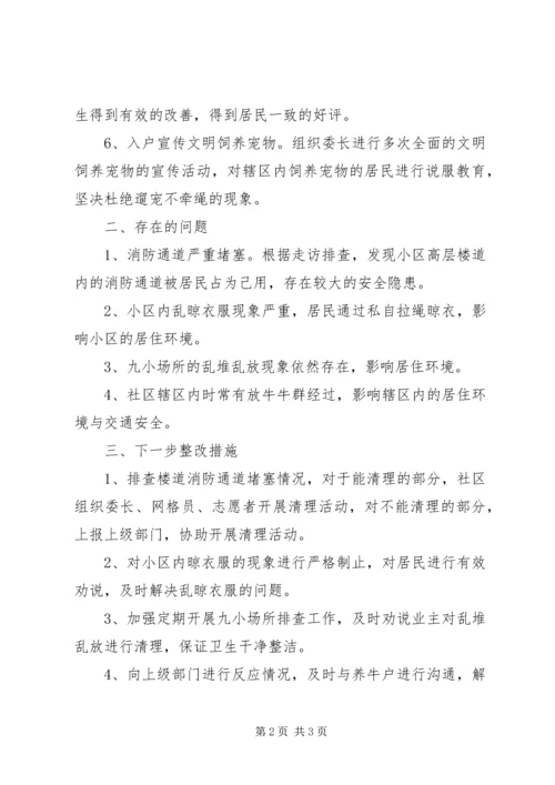 关于XX社区开展文明创城活动自查自纠报告.docx