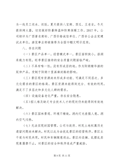 景区公司工作总结及工作计划.docx